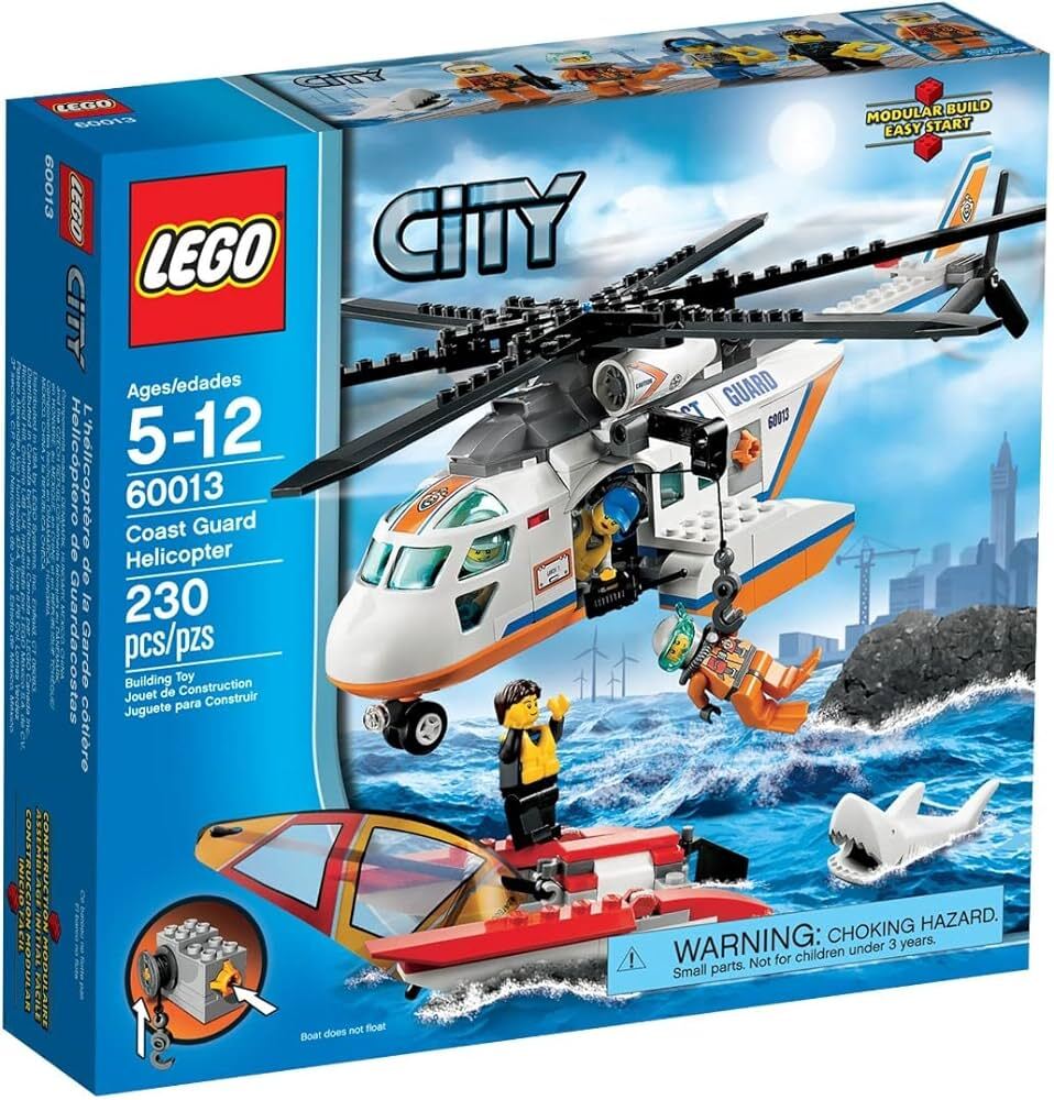 60013 LEGO City Coast Guard Patrol Helicopter with Minifigures Catamaran JOHN S BOX OF BRICKS